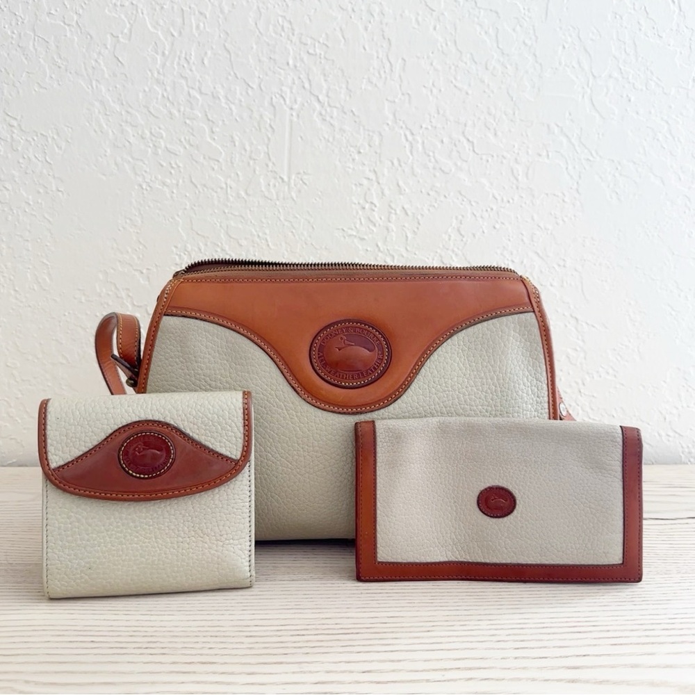 Dooney & Bourke Vintage White 3 Piece All-Weather Leather crossbody bag Set